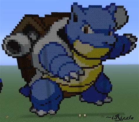 #009 - Blastoise (Minecraft Pixel Art) by iRizzla on DeviantArt