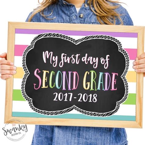 2nd Grade School Sign Printable First Day of School Sign