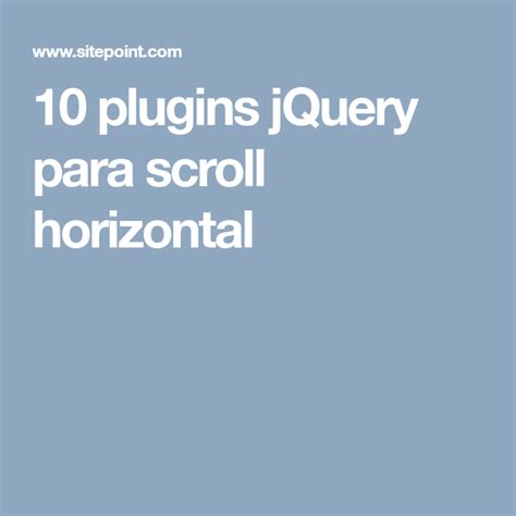 10 Plugins Jquery Para Scroll Horizontal Jquery Horizontal Plugins