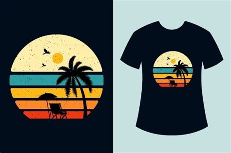 Retro Sunset Summer T Shirt Design 8 Graphic By Lakiaktertsd · Creative