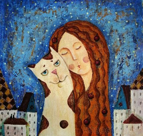 Картина Девушка и кошка. Размеры: 40x40, Год: 2021, Цена: 0 рублей ...