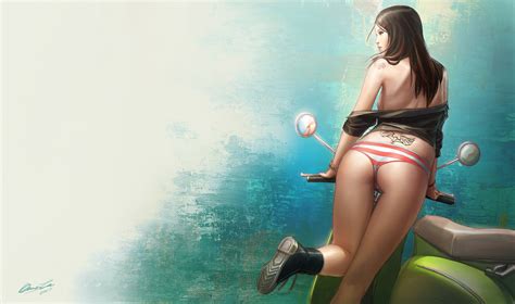 Wallpaper Women Long Hair Ass Sitting Photography Artwork