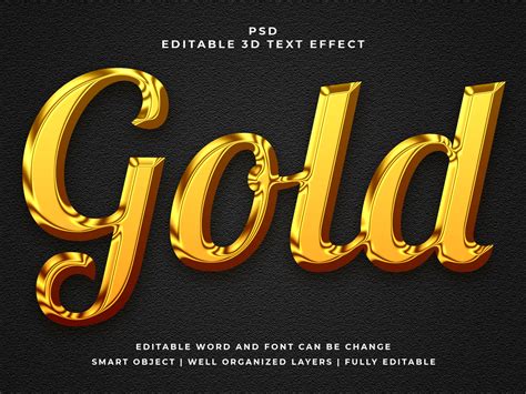 Gold D Editable Psd Text Effect By Md Nazir Hossain On Dribbble