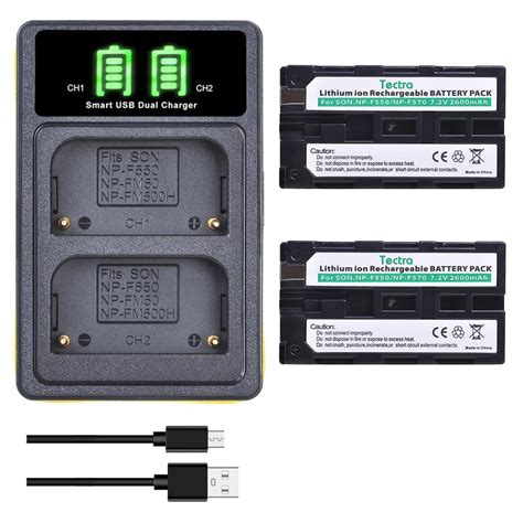 Mah Np F Np F Li Ion Battery Led Dual Charger With Type C