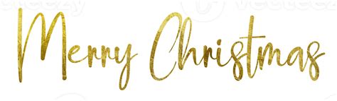 Golden Text Merry Christmas Cut Out Png