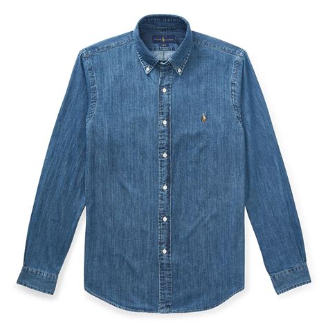 Polo Ralph Lauren Slim Fit Denim Shirt Men Denim Shirt Long