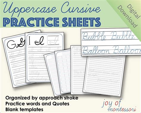 Uppercase Cursive Letter Formation Cursive Letter Practice Sheets - Etsy