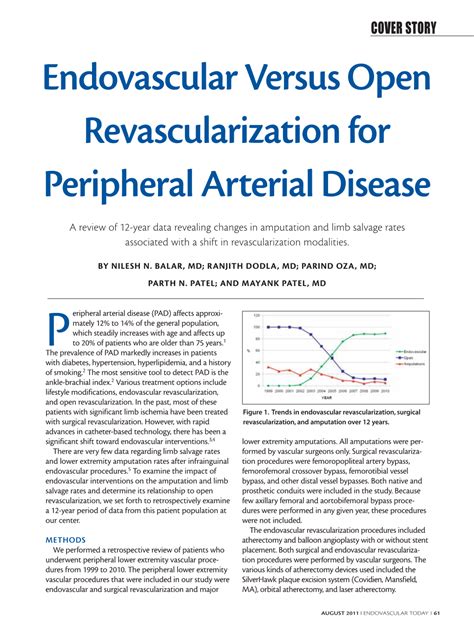 Endovascular Versus Open Revascularization For Peripheral Arterial