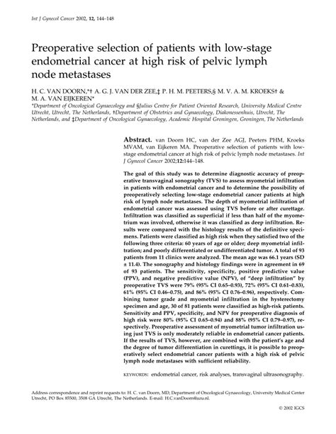 PDF Preoperative Transvaginal Sonographic Assessment Of Myometrial