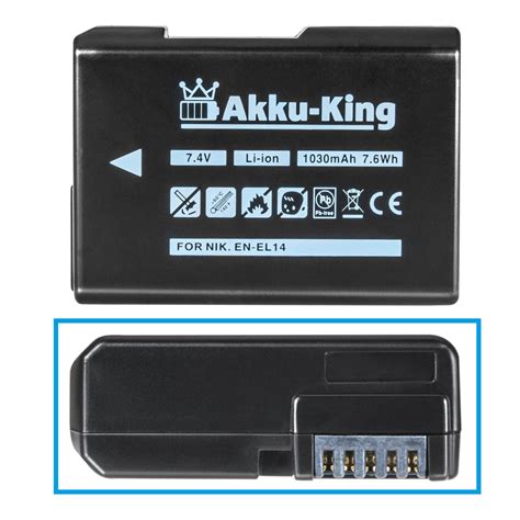 Akku-King Akku kompatibel zu Nikon D5100, D5200, D5300, D3100, D3200 ...