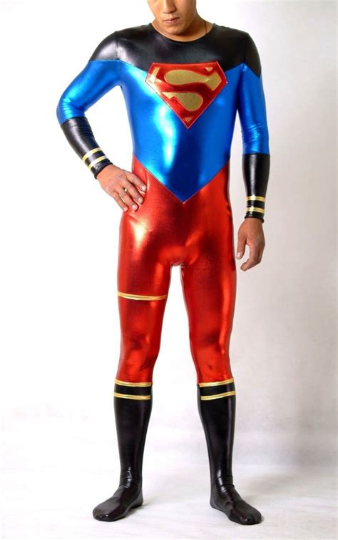 Lycra Spandex Zentai Costume Blue Black Red Colorful Superman Fight Color Suit Online With 42