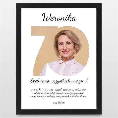 Plakat na 70 urodziny Personalizowany ZamówGadżet pl