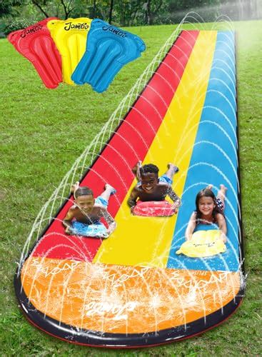 Jambo Xl Premium Slip Splash And Slide With 3 Bodyboards Heavy Duty