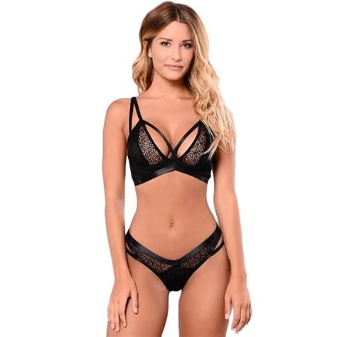 Femmes dentelle lingerie sexy sous vêtements creux plus la taille