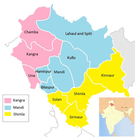 Divisions And Districts Of Himachal Pradesh Himachal Pradesh Pcs