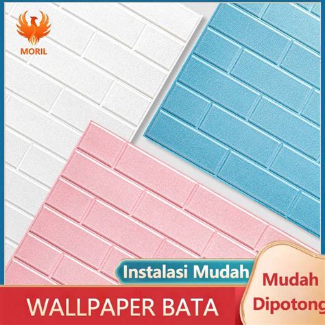 Jual Wallpaper Dinding 3d Foam Motif Bata Polos Dekorasi Kamar Murah 70x77cm Tebal 3mm Shopee