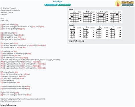 Chord: Lazy Eye - tab, song lyric, sheet, guitar, ukulele | chords.vip