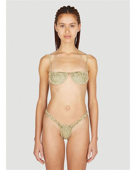 Isa Boulder Weavecross Bikini Top In Natural Lyst