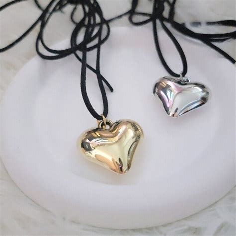 Heart Pendant Charm Choker Necklace Adjustable Rope Tied Neckchain