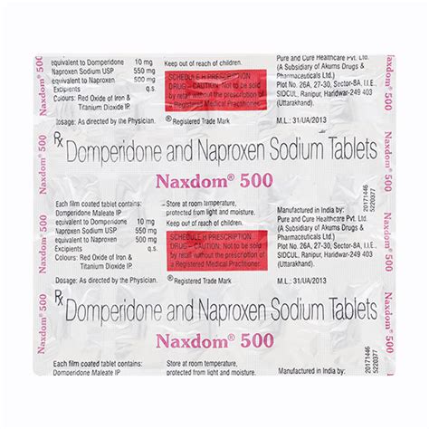 Naxdom 500 Tablet 15s Price Uses Side Effects Netmeds