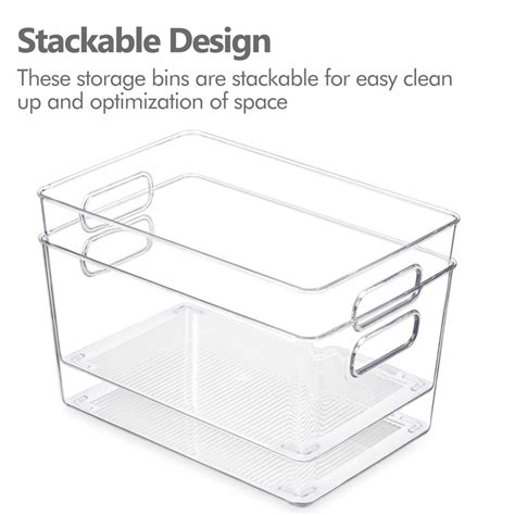 Yihong Clear Plastic Storage Organizer Bins 8 Pack Plastic Food