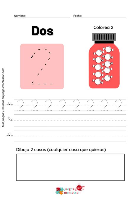 Grafomotricidad De Números Del 1 Al 10 Para Imprimir Juegos Montessori