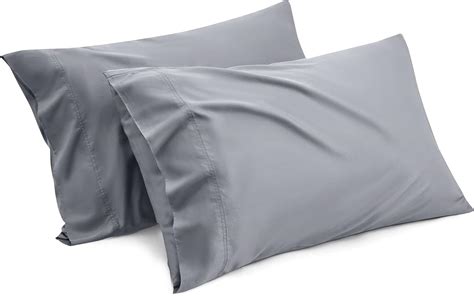 Bedsure King Size Pillow Cases Set Of 2 Rayon Derived From Bamboo Silver Grey