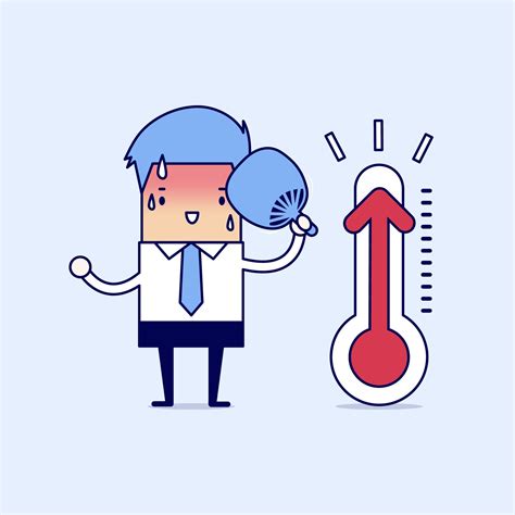 Businessman Very Hot Because Increased Temperature 3193136 Vector Art