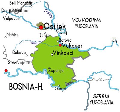 Map of Vukovar Province Area | Maps of Croatia Region City Political ...