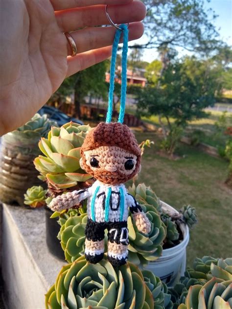 Messi Amigurumi Crochet Llavero Ganchillo Mu Eca Tejida Ganchillo