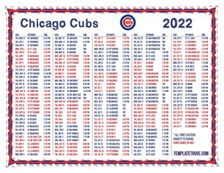 Printable 2022 Chicago Cubs Schedule