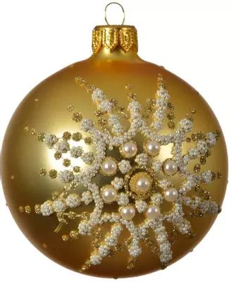 Decoris Glazen Kerstbal Sneeuwvlok 8cm Licht Goud Kopen Tuincentrum