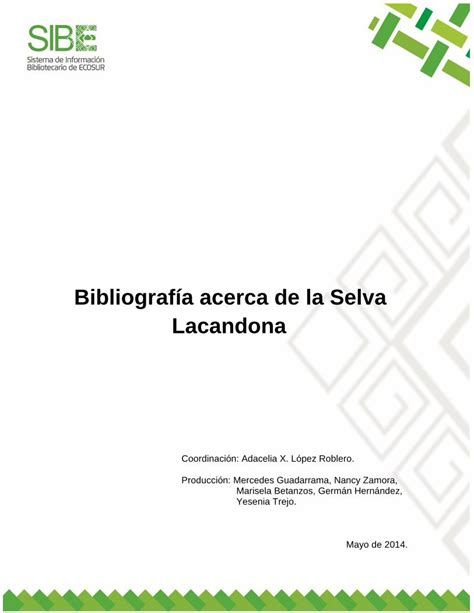 Pdf Bibliograf A Acerca De La Selva Lacandona Para La Recuperaci N