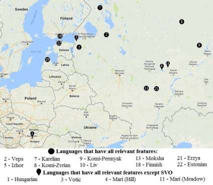 The Uralic Languages With A Complete Set Of Relevant Features Circles