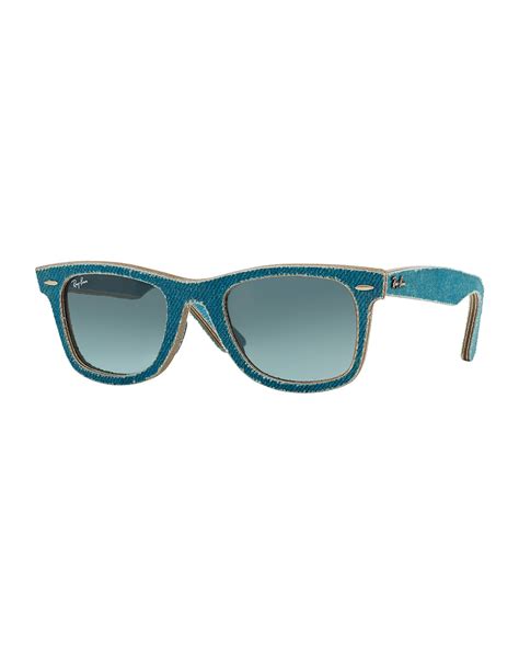 Ray-ban Light Blue Denim Wayfarer Sunglasses in Blue for Men | Lyst