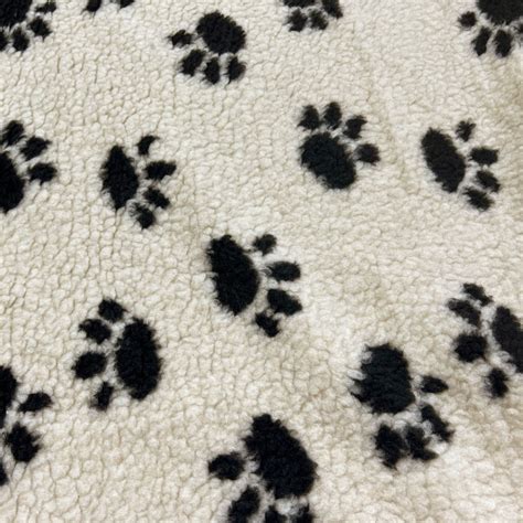 Sherpa Fleece Fabric Paw Prints Eu Fabrics