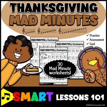 Thanksgiving Music Worksheets Mad Minutes Treble Clef Note Names