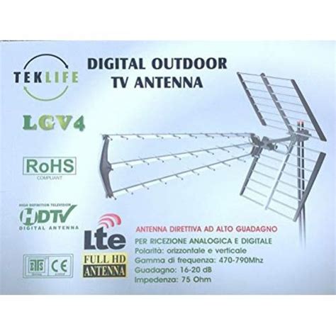 Antenna Direttiva Tv Teklife Analogica E Digitale Terrestre Hd Db