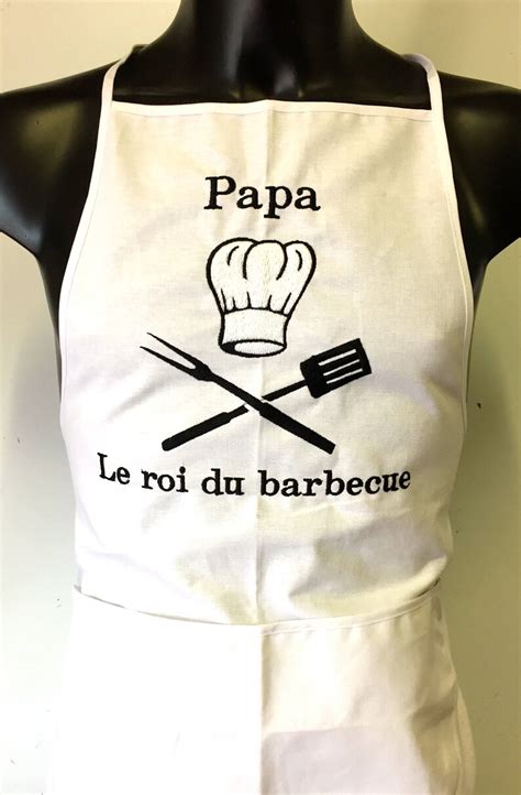 Tablier Cuisine Le Roi Du Barbecue Brod Personnalis Etsy