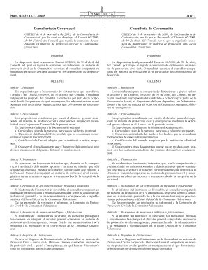 Fillable Online Proteccioncivil ORDRE De 4 De Novembre De 2009 De La