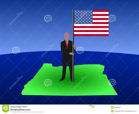 Mens Op Kaart Van Oregon Met Vlag Vector Illustratie Illustration Of