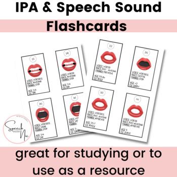 IPA Speech Sound Flashcards For Speech Language Pathology TpT