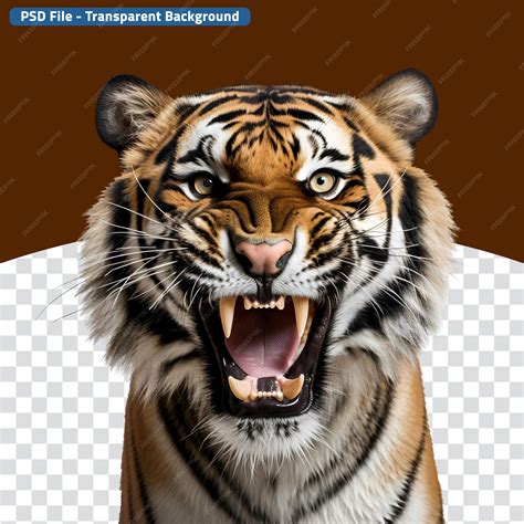 Premium PSD | CloseUp Snapshot of Wild Animal Bengal Tiger Half Body View