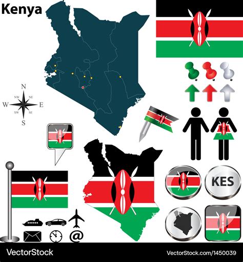 Kenya Map Royalty Free Vector Image Vectorstock