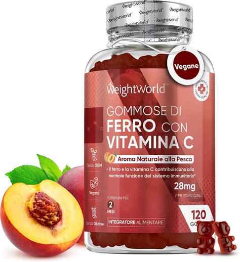 Ferro Integratore Mg Gommose Vegane Gusto Pesca Integratore