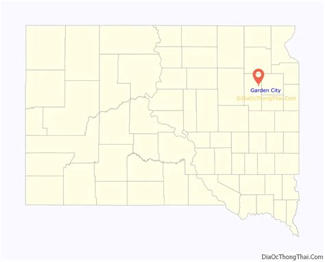 Map of Garden City town, South Dakota - Thong Thai Real