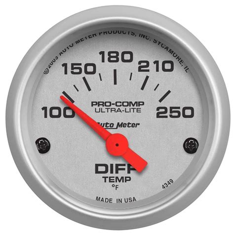 Autometer Indicador El Ctrico De Temperatura Del Diferencial De