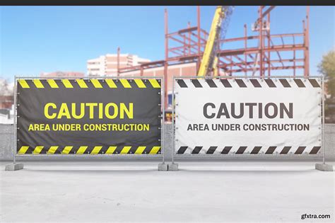 Construction Fence Banner Mockup GFxtra