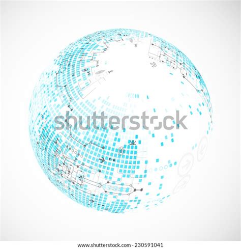 Abstract Technology Globe Background Stock Vector Royalty Free