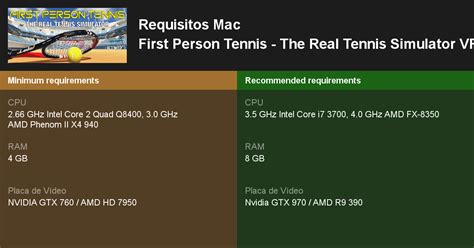 First Person Tennis The Real Tennis Simulator Vr Requisitos M Nimos E